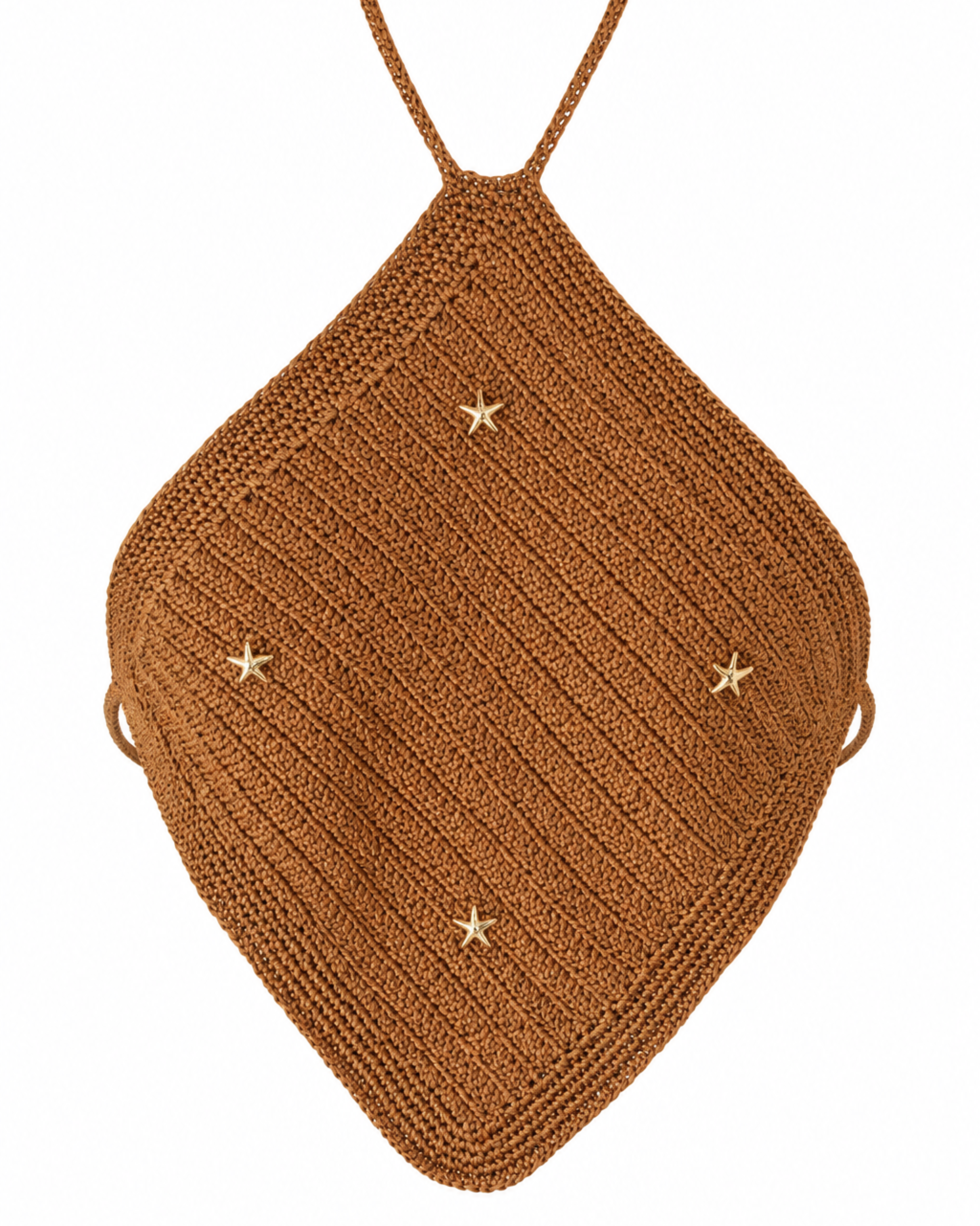 MINATI Pearl Top in honey brown, stylish sleeveless blouse with pearl embellishments, ideal for casual and elegant outfits.